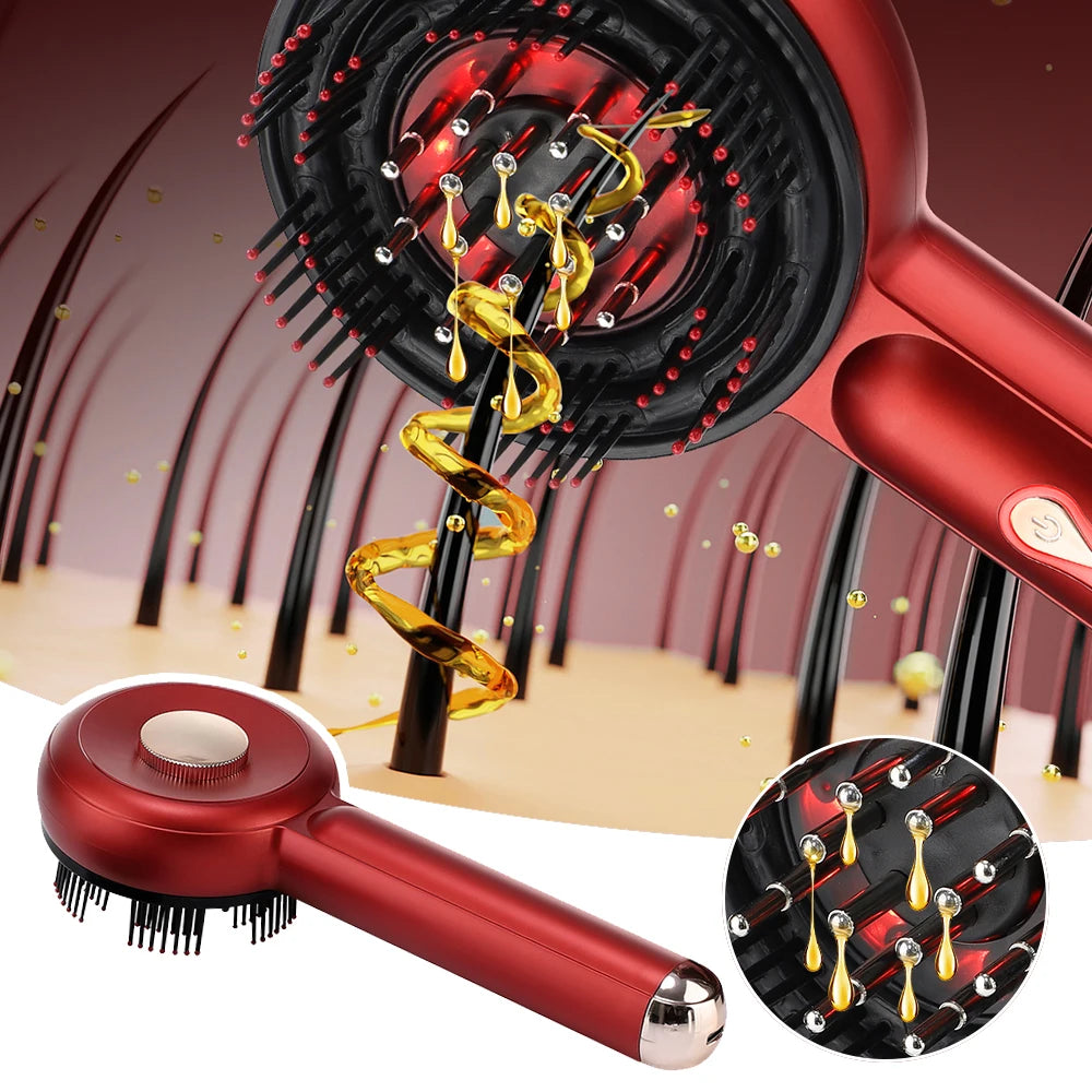 EMS Electric Scalp Massager Comb – Hair Growth, Light Therapy & Anti-Hair Loss Treatment with Oil Applicator™