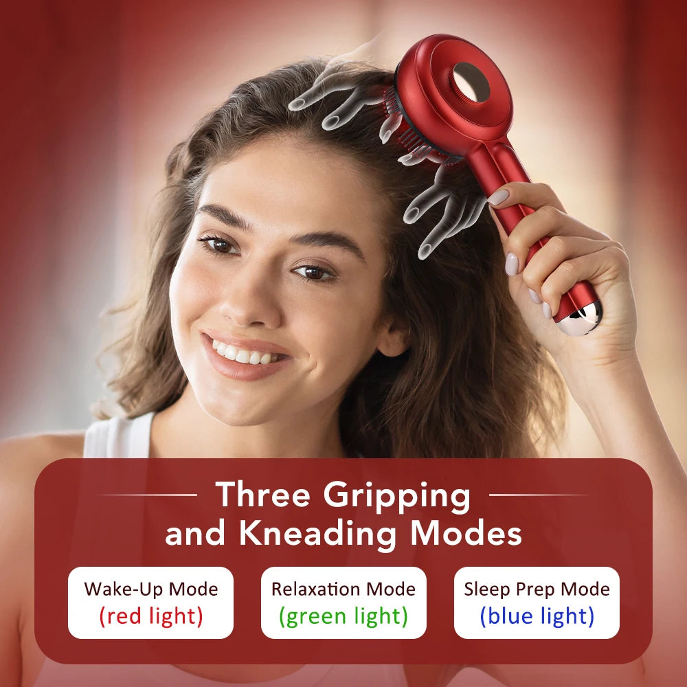 EMS Electric Scalp Massager Comb – Hair Growth, Light Therapy & Anti-Hair Loss Treatment with Oil Applicator™