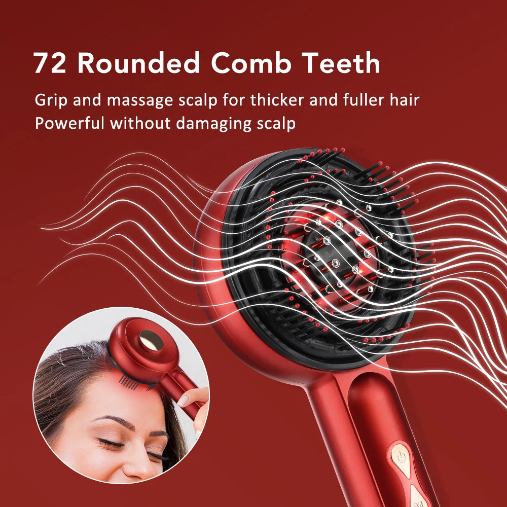 EMS Electric Scalp Massager Comb – Hair Growth, Light Therapy & Anti-Hair Loss Treatment with Oil Applicator™