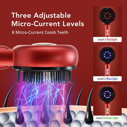 EMS Electric Scalp Massager Comb – Hair Growth, Light Therapy & Anti-Hair Loss Treatment with Oil Applicator™